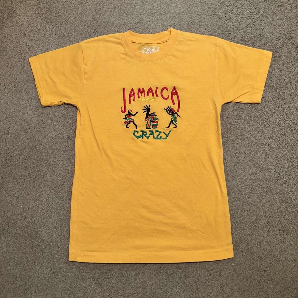 Jamaica Me Crazy Casual Gear Yellow Island Tropical Beach Vacation T-Shirt